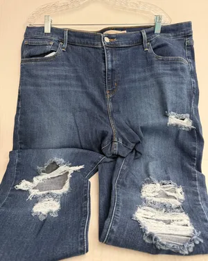 Levi’s 721 High Rise Skinny Women's Distressed Dark Blue Jeans thumbnail 1