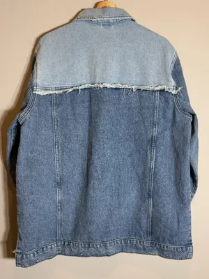 Free People We The Free Your Dad's Distressed Denim Jean Jacket Women's Medium thumbnail 14