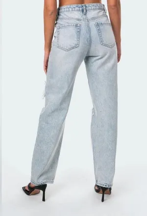 Edikted Straight Distressed Jeans thumbnail 2