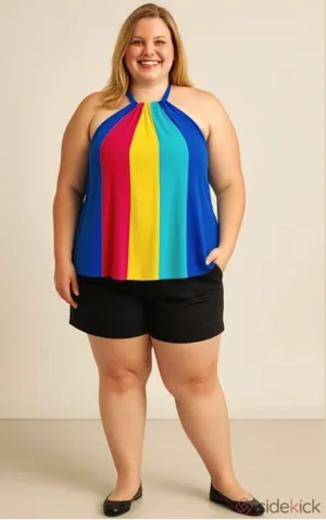 New York & Co Rainbow Halter Top Size XXL thumbnail 1