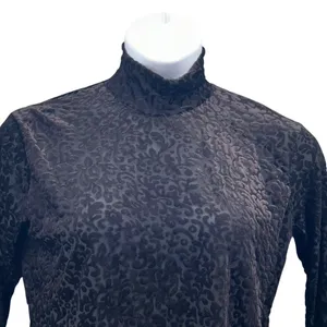 Y2K Velvet Burnout Top XL Witchy Vibes Whimsigoth Floral Mock Neck thumbnail 3