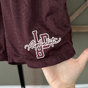 Alphalete Signature Mesh Shorts 4” Maroon Small thumbnail 3