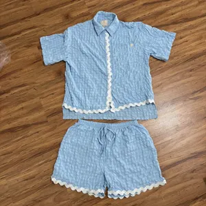 Simply‎ Southern Blue Scalloped Lounge Set XL Top and Shorts lounge set thumbnail 7