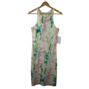 NWT Amanda Uprichard Multicolor Tie‎ Dye High Neck Racerback Midi Dress Small thumbnail 2