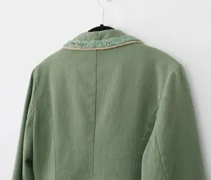 Misomiso Vintage Y2K Linen Bead Embroidered Jacket thumbnail 8