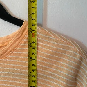 Marine Layer Peach Orange White Stripe Boxy Short Sleeve Tee T-shirt Minimalist thumbnail 8