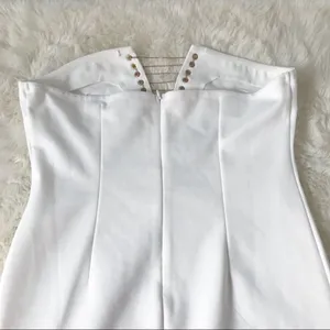 by the way REVOLVE White Strapless Mini‎ Dress Size Large Bodycon Lace Up Chain Party Club thumbnail 8