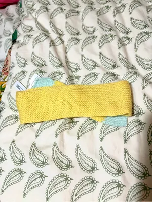Anthropologie Yellow Mint Green Cozy Knotted Sweater Knit Headband OS thumbnail 3