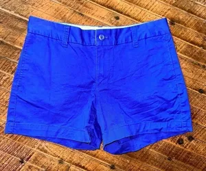 Khakis by Gap the 4” bright blue flat front chino shorts thumbnail 1