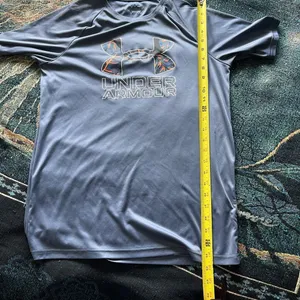 Under Armour Youth XL Navy Performance Logo Athletic Loose Fit Gym Training Tee thumbnail 11