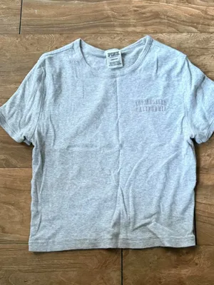 PINK Victoria's Secret Light Gray Crew Tee thumbnail 1