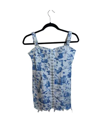 For Love & Lemons Monika Hook Front Floral Bird Print Mini Dress thumbnail 3
