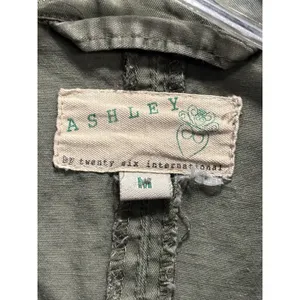 Ashley Zip/Snap Up Utility Jacket Size‎ Medium Pockets Cotton Collar Belt Loops thumbnail 2