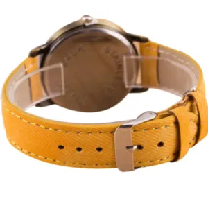 American Flag Watch w/‎ Yellow Wrist Strap - Faux Leather, Patriot USA Quartz thumbnail 3