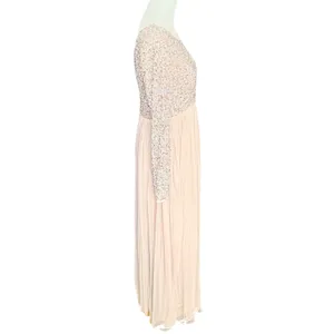 Maya Deluxe Maternity Sequin Tulle Maxi‎ Dress muted Blush Pink Size 8 fairycore thumbnail 4