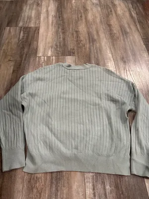 Abercrombie & Fitch Sage Green Ribbed Knit Lounge Relaxed Coastal Grandma Medium thumbnail 6
