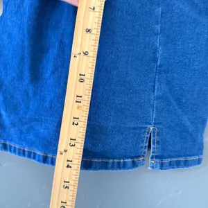 Women Medium Wash High Waisted Denim Skort with‎ Front Slits Size Medium Summer thumbnail 3