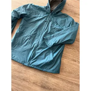 Misty Harbor Rain Coat Jacket Womens Large Teal Hooded Fleece Lined Vinyl Coat thumbnail 5