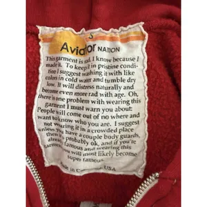 Aviator Nation "Surf Naked" Zip Up Hoodie Red Unisex Size Small thumbnail 9