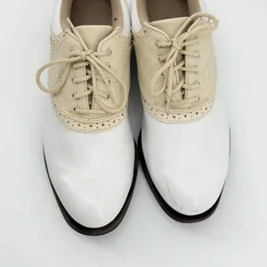 FootJoy 48709 Womens White Tan Leather Saddle Golf‎ Shoes Size 8 M thumbnail 2