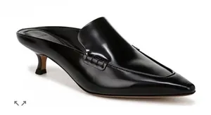 Vince Women's Samy Pointed Toe Pumps‎ Black Patent Size 7 Kitten Heel Witch Core thumbnail 1
