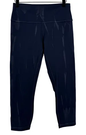 Lululemon Wunder Train High-Rise Crop 23" Sun Bleached Wash True Navy Women‎ 10 thumbnail 1