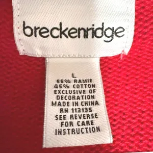 Breckenridge VTG Red Snowflake‎ Zipper Tassel Ugly Christmas Sweater Women Large thumbnail 5