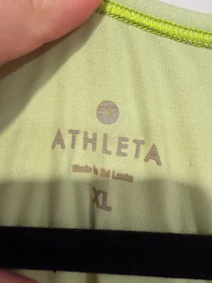 Athleta Green Crewneck Long Sleeve Thumb Hole‎ Activewear Top Womens XL thumbnail 3