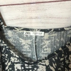 Zara Black & White Printed Trapeze‎ Sleeveless Maxi Dress S thumbnail 6