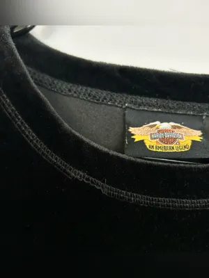 Vintage Harley Davidson Black Velour Long Sleeve Pullover Sweatshirt Size Medium thumbnail 10
