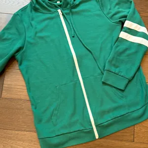 Amazon Green Zip-Up Hoodie with White Stripes C4-011 thumbnail 3