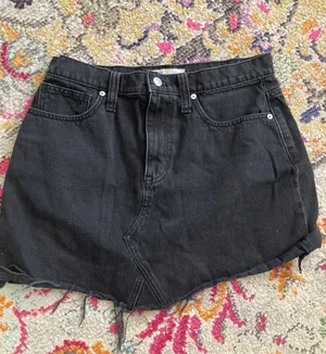 Madewell Black Jean Skirt thumbnail 1