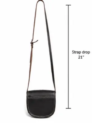 Vintage black leather woven crossbody purse thumbnail 2