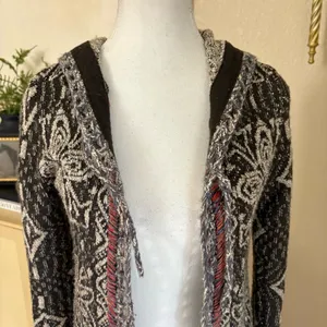 FREE PEOPLE Kai Hooded Bohemian Cardigan Wool Blend Size‎ XS thumbnail 3