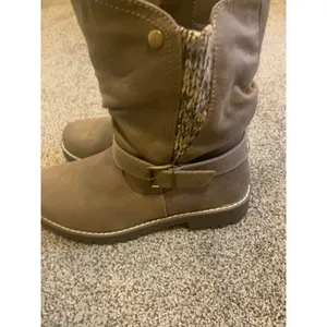Mingle Mid-Calf Boots Womens 8.5W Taupe Good Slouchy Knit Trim Lug Sole thumbnail 7