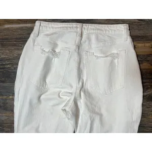 Abercrombie & Fitch High Rise Mom Jean Curve Love White Distressed Ripped 30/10R thumbnail 10