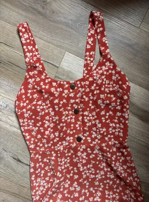 Monteau Maxi Floral Sleeveless Orange Dress thumbnail 3