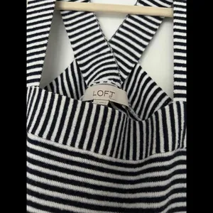Loft Black and White Stripe Sweater Tank Medium thumbnail 3