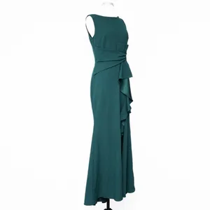 Betsy & Adam. Christine Scuba Crepe Ruffled‎ Bow Gown. thumbnail 10