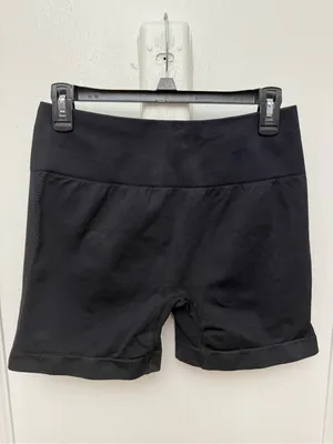High-Waist Black Seamless Gym Workout Shorts Size Large New thumbnail 5