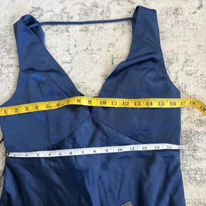 Lulus Incredible Love Navy Satin Cowl Back Midi Slip Dress Size Large Cocktail thumbnail 9