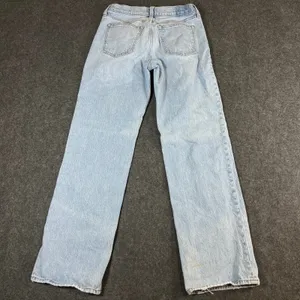 Abercrombie & Fitch The Baggy Low Rise Jeans Light Wash Size 26 2R 29x30 thumbnail 2