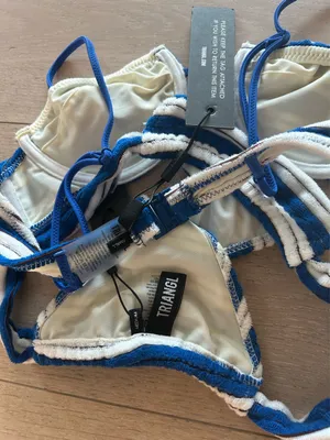 Triangl Blue and White Striped Bikini thumbnail 3