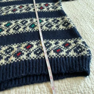 ✨ Vintage 16th Street Blue White Abstract Stripes Sweater Small‎ thumbnail 11