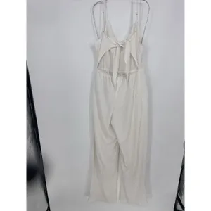 Windsor Grand Allure Cutout Boho Jumpsuit Bachelorette Bridal White‎ — M Bin12 thumbnail 6