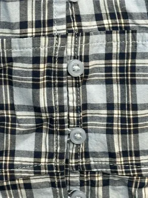 Hollister Blue Plaid Halter Peplum Top Women’s M Button Front Ruffle Y2K thumbnail 12