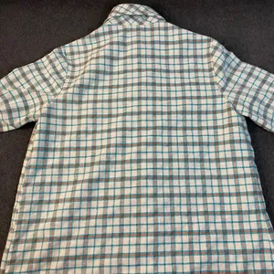 Jeanette Maternities Blouse Women S/M Blue Orange Plaid Top Maternity Boho EUC‎ thumbnail 5