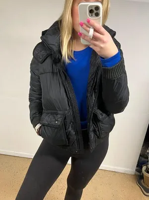 Abercrombie Black Puffer Coat thumbnail 1