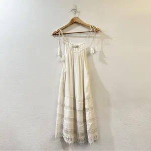Alice‎ + Olivia Danna Tie-Strap Short Dress Crochet Embroidered White Size Small thumbnail 3