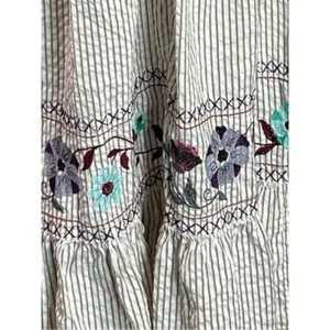 Free People Bohemian Embroidered Floral Kalani Strapless Midi Dress Size XL thumbnail 14